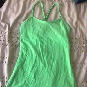 Lululemon Power Y tank- Lime green size 4